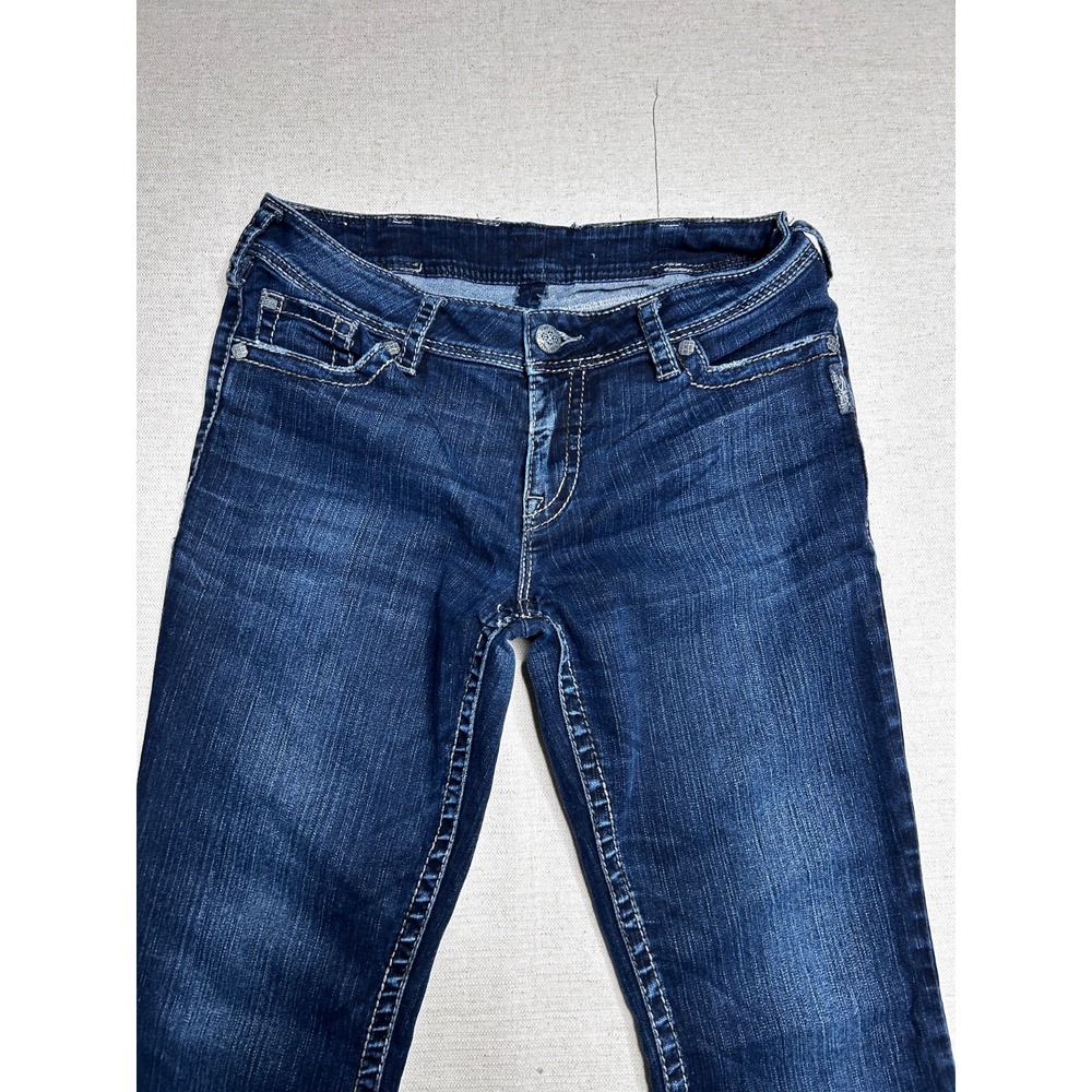 Silver Jeans Co. Women's 28x30 Dark Wash Bootcut Jeans Flap Pocket Stretch Denim - Picture 3 of 12
